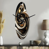 Liquid White Stained Glass V - Asymmetric Metal Wall Clock