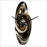 Liquid White Stained Glass V - Asymmetric Metal Wall Clock