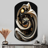 Liquid White Stained Glass V - Asymmetric Metal Wall Clock