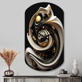 Liquid White Stained Glass V - Asymmetric Metal Wall Clock