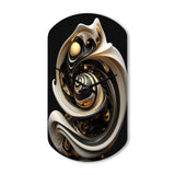 Liquid White Stained Glass V - Asymmetric Metal Wall Clock
