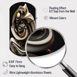 Liquid White Stained Glass V - Asymmetric Metal Wall Clock