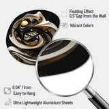 Liquid White Stained Glass V - Asymmetric Metal Wall Clock