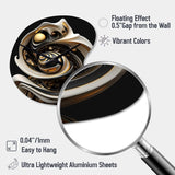 Liquid White Stained Glass V - Asymmetric Metal Wall Clock