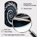 Blue And White Stained Liquid Glass II - Asymmetric Metal Wall Clock
