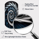 Blue And White Stained Liquid Glass II - Asymmetric Metal Wall Clock
