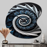 Blue And White Stained Liquid Glass II - Asymmetric Metal Wall Clock