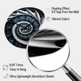 Blue And White Stained Liquid Glass II - Asymmetric Metal Wall Clock