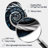 Blue And White Stained Liquid Glass II - Asymmetric Metal Wall Clock