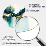 Teal And Gold Abstract Expression I - Asymmetric Metal Wall Clock