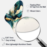 Teal And Gold Abstract Expression III - Asymmetric Metal Wall Clock