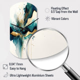 Teal And Gold Abstract Expression III - Asymmetric Metal Wall Clock