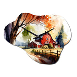 Church In Country Town VI - Asymmetric Metal Wall Clock
