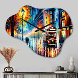 Colorful City In London I - Asymmetric Metal Wall Clock