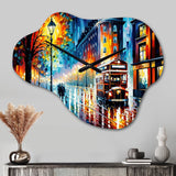 Colorful City In London I - Asymmetric Metal Wall Clock