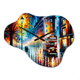 Colorful City In London I - Asymmetric Metal Wall Clock