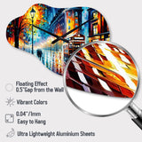 Colorful City In London I - Asymmetric Metal Wall Clock