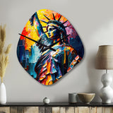 Colorful Liberty Statue II - Asymmetric Metal Wall Clock