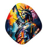Colorful Liberty Statue II - Asymmetric Metal Wall Clock