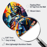 Colorful Liberty Statue II - Asymmetric Metal Wall Clock