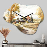 Beautiful Barn In Spring VIII - Asymmetric Metal Wall Clock