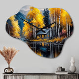 Cabin By The Lake In Summer III - Asymmetric Metal Wall Clock