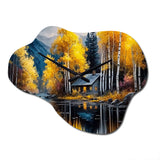 Cabin By The Lake In Summer III - Asymmetric Metal Wall Clock