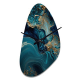 Abstract Geode Turquoise I - Asymmetric Metal Wall Clock