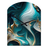 Abstract Geode Turquoise II - Asymmetric Metal Wall Clock