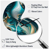 Abstract Geode Turquoise II - Asymmetric Metal Wall Clock