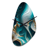 Abstract Geode Turquoise II - Asymmetric Metal Wall Clock