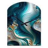 Abstract Geode Turquoise III - Asymmetric Metal Wall Clock