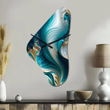 Abstract Geode Turquoise III - Asymmetric Metal Wall Clock