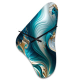 Abstract Geode Turquoise III - Asymmetric Metal Wall Clock