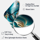 Abstract Geode Turquoise III - Asymmetric Metal Wall Clock