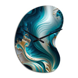 Abstract Geode Turquoise III - Asymmetric Metal Wall Clock