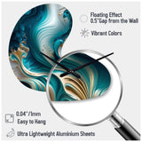 Abstract Geode Turquoise III - Asymmetric Metal Wall Clock
