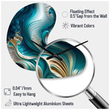 Abstract Geode Turquoise III - Asymmetric Metal Wall Clock