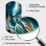 Abstract Geode Turquoise III - Asymmetric Metal Wall Clock