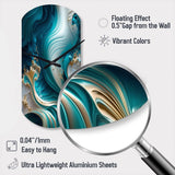 Abstract Geode Turquoise III - Asymmetric Metal Wall Clock
