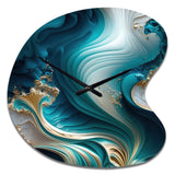 Abstract Geode Turquoise III - Asymmetric Metal Wall Clock