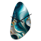Abstract Geode Turquoise III - Asymmetric Metal Wall Clock