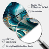 Abstract Geode Turquoise III - Asymmetric Metal Wall Clock
