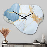 Abstract Geode White I - Asymmetric Metal Wall Clock