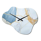 Abstract Geode White I - Asymmetric Metal Wall Clock