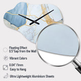 Abstract Geode White I - Asymmetric Metal Wall Clock