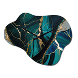 Abstract Geode Green I - Asymmetric Metal Wall Clock