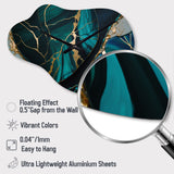 Abstract Geode Green I - Asymmetric Metal Wall Clock