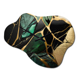 Abstract Geode Green III - Asymmetric Metal Wall Clock