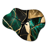 Abstract Geode Gold I - Asymmetric Metal Wall Clock